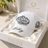 BILLY  TC05 HH79  Personalized Distressed Baseball Cap, Custom Retro Trucker Hat, Statement Dad Cap, White version