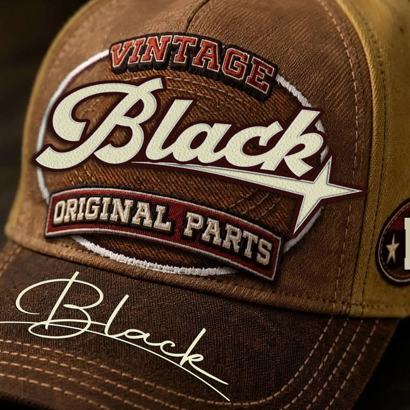BLACK TC02 HH79  Personalized Name Baseball Cap, Vintage Retro Hat, Custom Gift for Him & Her