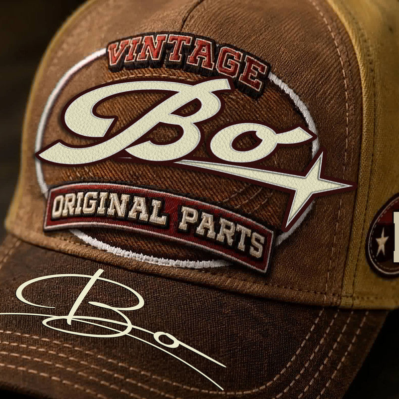 BO TC02 HH79  Personalized Name Baseball Cap, Vintage Retro Hat, Custom Gift for Him & Her