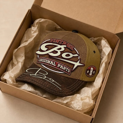 BO TC02 HH79  Personalized Name Baseball Cap, Vintage Retro Hat, Custom Gift for Him & Her