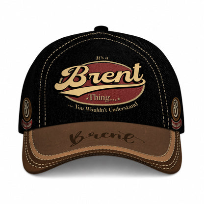 BRENT  TC06 HH79 Personalized Distressed Baseball Cap, Custom Retro Trucker Hat, Statement Dad Cap