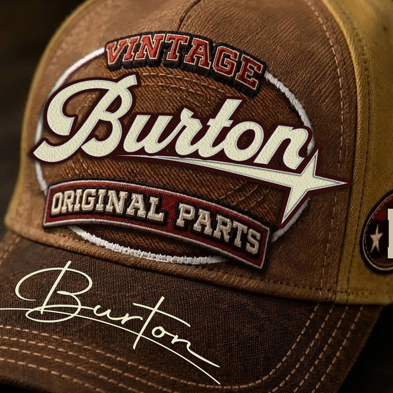 BURTON TC02 HH79  Personalized Name Baseball Cap, Vintage Retro Hat, Custom Gift for Him & Her