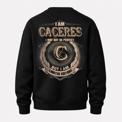 CACERES 2K-101–Personalized Name Quote Apparel “I Am NAME May Not Be Perfect But I Am Limited Edition”