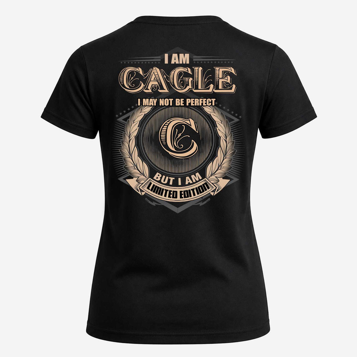 CAGLE 2K-101–Personalized Name Quote Apparel “I Am NAME May Not Be Perfect But I Am Limited Edition”