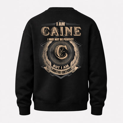 CAINE 2K-101–Personalized Name Quote Apparel “I Am NAME May Not Be Perfect But I Am Limited Edition”