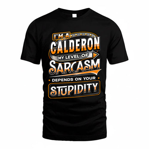 CALDERON TT88-K6-229 – Personalized Funny Sarcasm Apparel "My Level Of Sarcasm Depends On Your Stupidity"