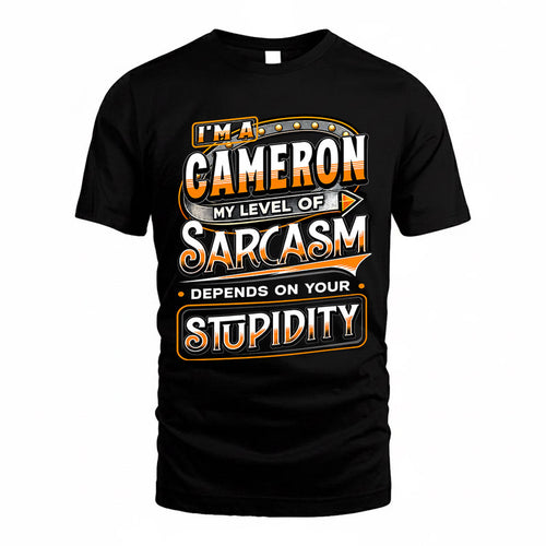 CAMERON TT88-K6-229 – Personalized Funny Sarcasm Apparel "My Level Of Sarcasm Depends On Your Stupidity"