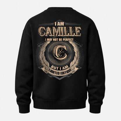CAMILLE 2K-101–Personalized Name Quote Apparel “I Am NAME May Not Be Perfect But I Am Limited Edition”