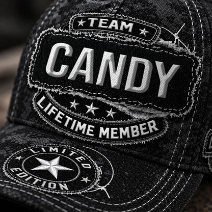 CANDY TC03 HH79  Personalized Black Camo Baseball Cap, Custom Name Family Hat