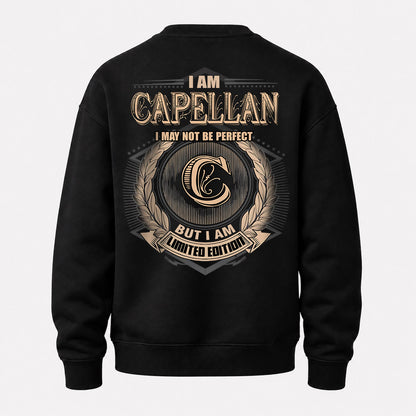 CAPELLAN 2K-101–Personalized Name Quote Apparel “I Am NAME May Not Be Perfect But I Am Limited Edition”