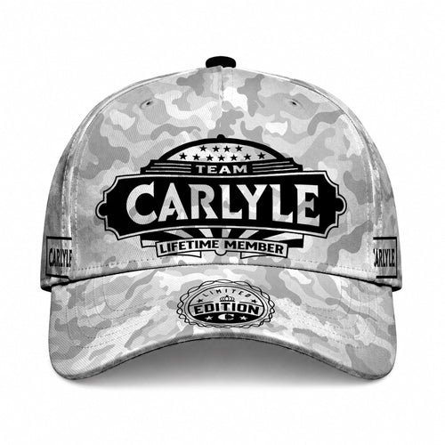 CARLYLE TC01 HH79 Team Your Name Hat, Personalized Camo Baseball Cap, Custom Family Gift, Gift for Him Her