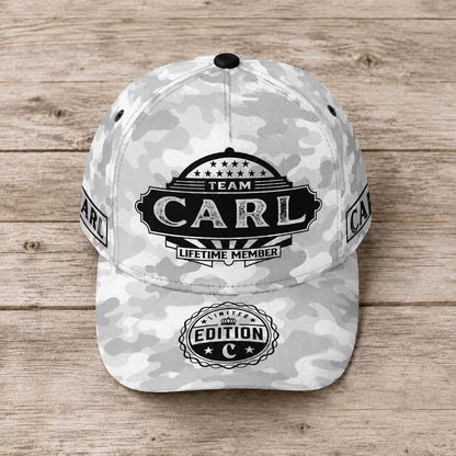 CARL TC01 HH79 Team Your Name Hat, Personalized Camo Baseball Cap, Custom Family Gift, Gift for Him Her