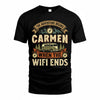 CARMEN TT898-K6-229 – Personalized Funny Camping Quote Apparel “The Adventure Begins When The WiFi Ends”