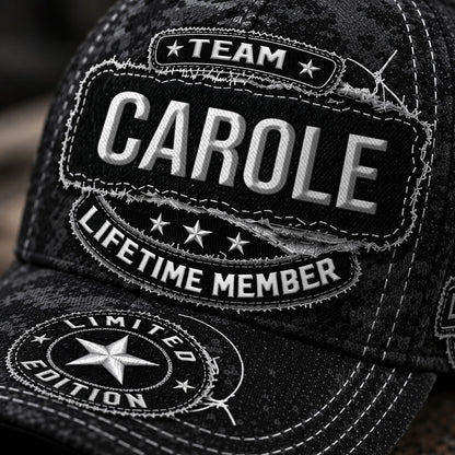 CAROLE TC03 HH79  Personalized Black Camo Baseball Cap, Custom Name Family Hat