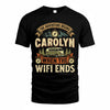 CAROLYN TT898-K6-229 – Personalized Funny Camping Quote Apparel “The Adventure Begins When The WiFi Ends”