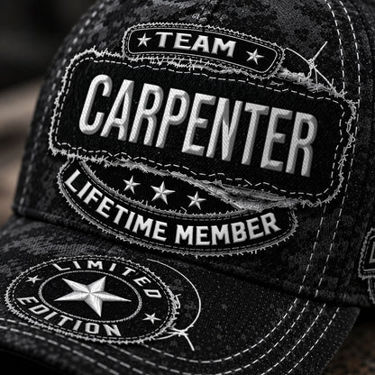 CARPENTER TC03 HH79  Personalized Black Camo Baseball Cap, Custom Name Family Hat