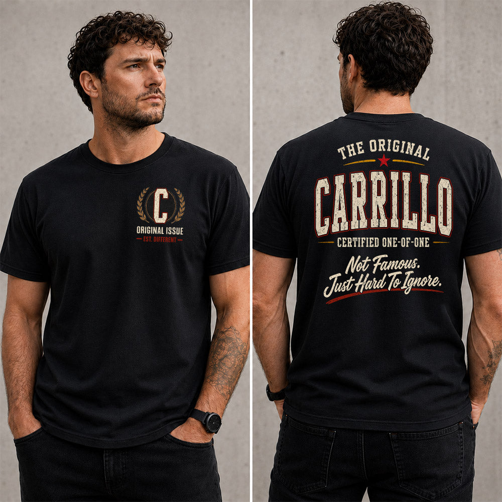 CARRILLO W65-F6-168 – Personalized Original Issue Apparel “The Original NAME Certified One-of-One"
