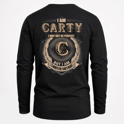 CARTY 2K-101–Personalized Name Quote Apparel “I Am NAME May Not Be Perfect But I Am Limited Edition”