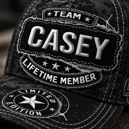 CASEY TC03 HH79  Personalized Black Camo Baseball Cap, Custom Name Family Hat