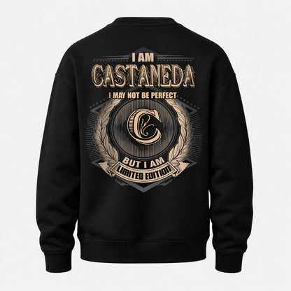 CASTANEDA 2K-101–Personalized Name Quote Apparel “I Am NAME May Not Be Perfect But I Am Limited Edition”