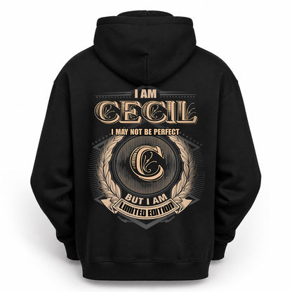 CECIL 2K-101–Personalized Name Quote Apparel “I Am NAME May Not Be Perfect But I Am Limited Edition”