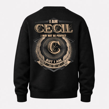 CECIL 2K-101–Personalized Name Quote Apparel “I Am NAME May Not Be Perfect But I Am Limited Edition”