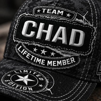 CHAD TC03 HH79  Personalized Black Camo Baseball Cap, Custom Name Family Hat