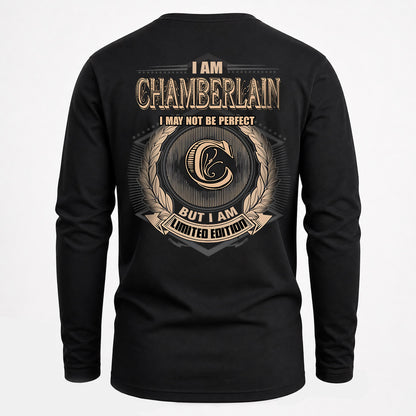 CHAMBERLAIN 2K-101–Personalized Name Quote Apparel “I Am NAME May Not Be Perfect But I Am Limited Edition”