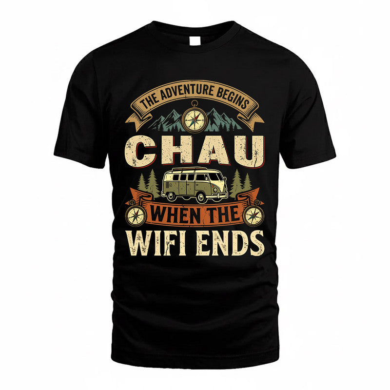 CHAU TT898-K6-229 – Personalized Funny Camping Quote Apparel “The Adventure Begins When The WiFi Ends”