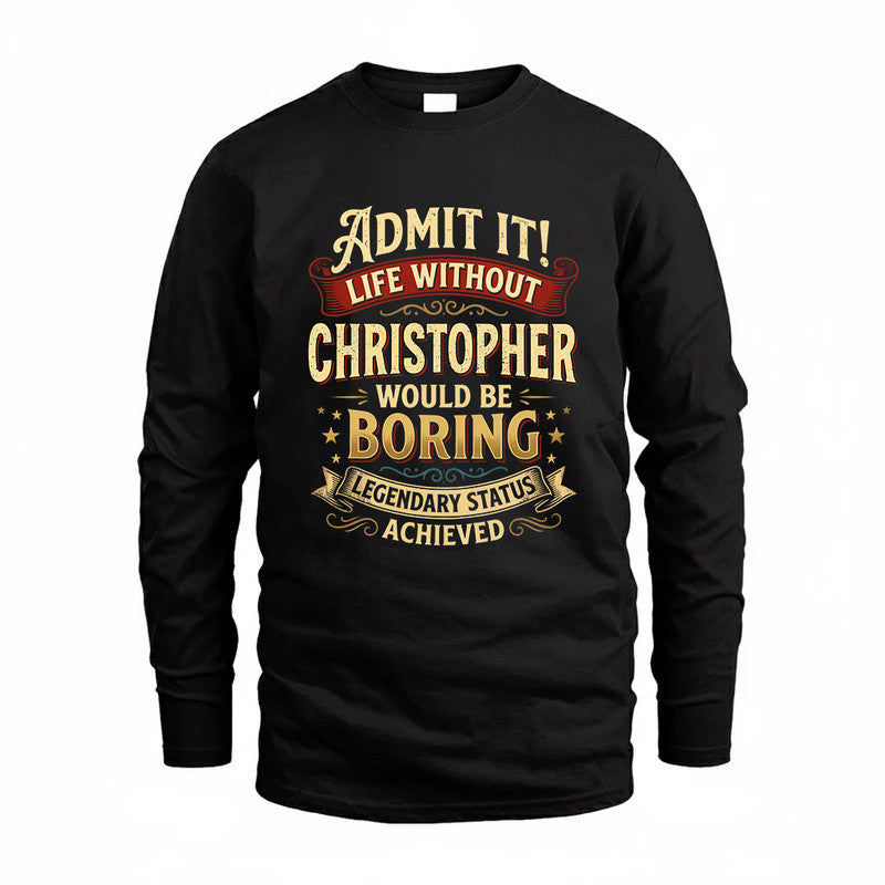 CORTEZ TP65-K5-268–Personalized Funny Quote Apparel “Life Without NAME Would Be Boring”
