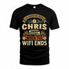 CHRIS TT898-K6-229 – Personalized Funny Camping Quote Apparel “The Adventure Begins When The WiFi Ends”