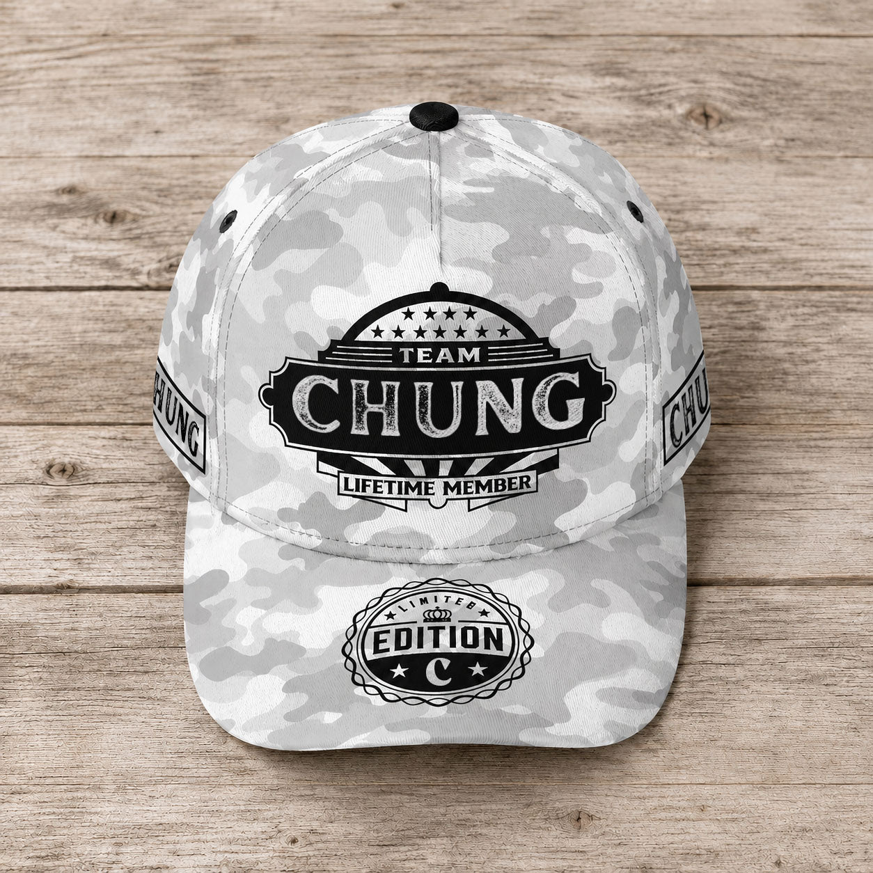 CHUNG TC01 HH79 Team Your Name Hat, Personalized Camo Baseball Cap, Custom Family Gift, Gift for Him Her