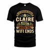 CLAIRE TT898-K6-229 – Personalized Funny Camping Quote Apparel “The Adventure Begins When The WiFi Ends”