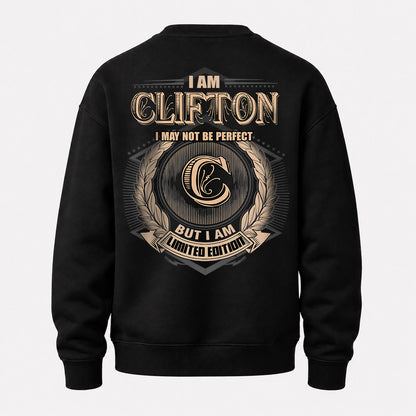 CLIFTON 2K-101–Personalized Name Quote Apparel “I Am NAME May Not Be Perfect But I Am Limited Edition”