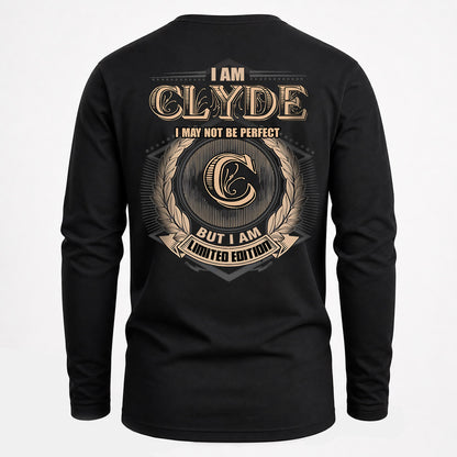 CLYDE 2K-101–Personalized Name Quote Apparel “I Am NAME May Not Be Perfect But I Am Limited Edition”