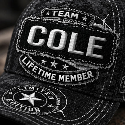 COLE TC03 HH79  Personalized Black Camo Baseball Cap, Custom Name Family Hat