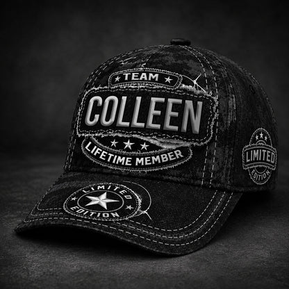 COLLEEN TC03 HH79  Personalized Black Camo Baseball Cap, Custom Name Family Hat