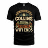 COLLINS TT898-K6-229 – Personalized Funny Camping Quote Apparel “The Adventure Begins When The WiFi Ends”