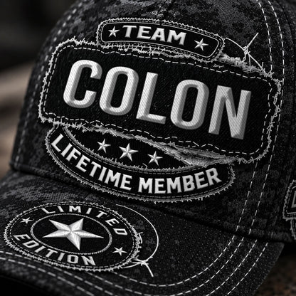 COLON TC03 HH79  Personalized Black Camo Baseball Cap, Custom Name Family Hat