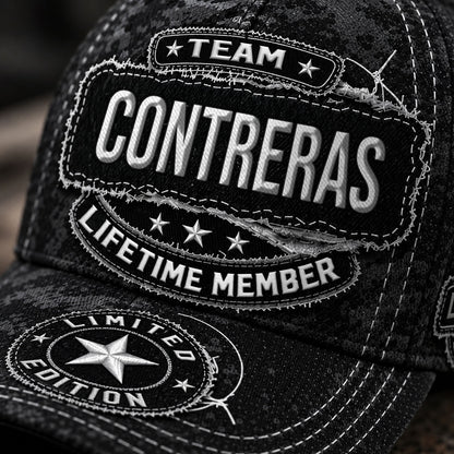 CONTRERAS TC03 HH79  Personalized Black Camo Baseball Cap, Custom Name Family Hat