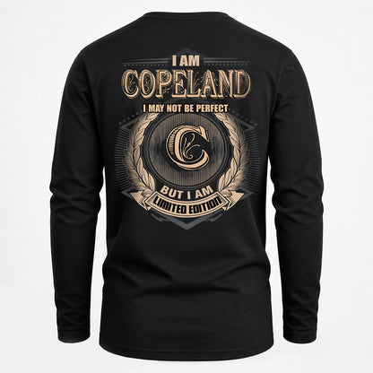 COPELAND 2K-101–Personalized Name Quote Apparel “I Am NAME May Not Be Perfect But I Am Limited Edition”