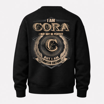 CORA 2K-101–Personalized Name Quote Apparel “I Am NAME May Not Be Perfect But I Am Limited Edition”