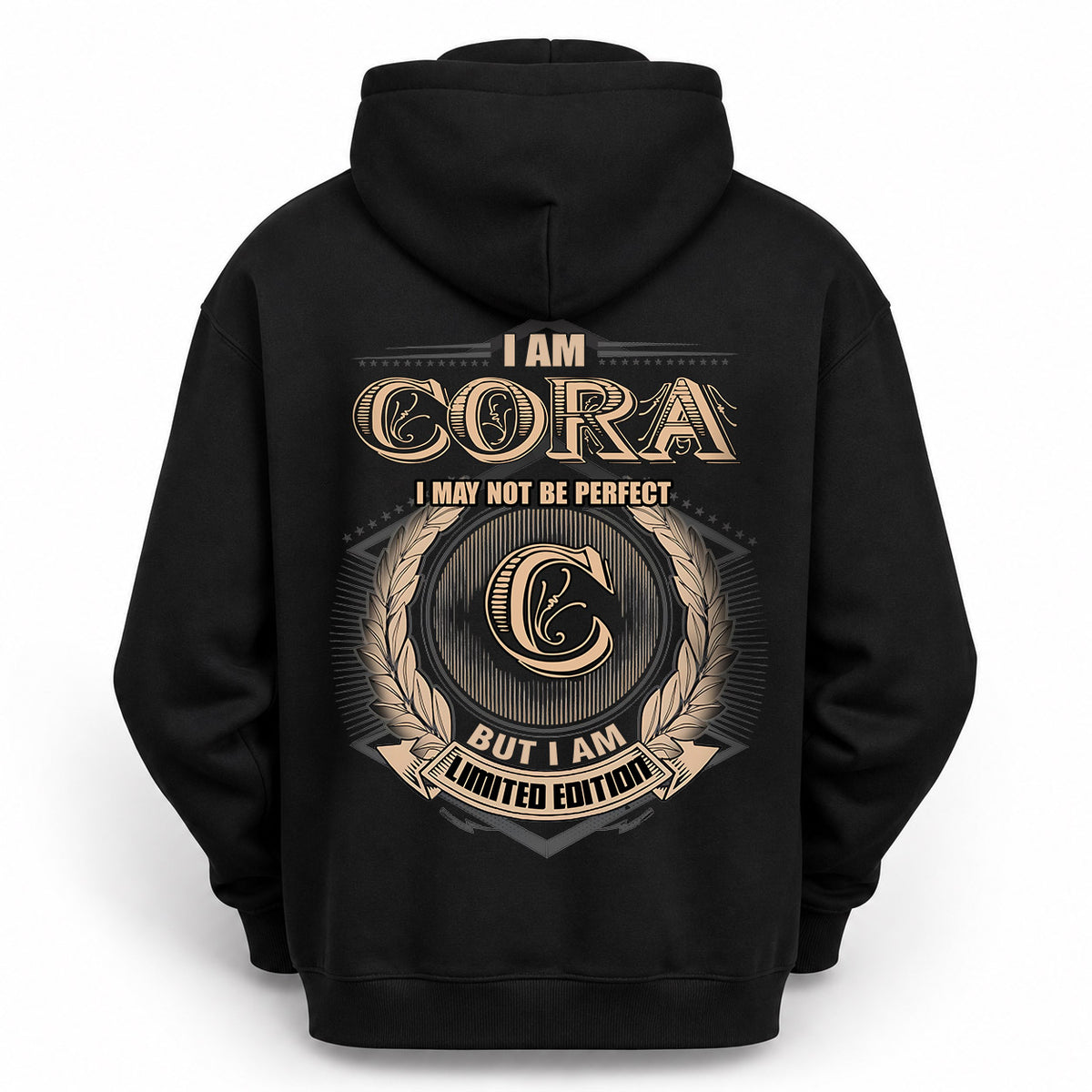 CORA 2K-101–Personalized Name Quote Apparel “I Am NAME May Not Be Perfect But I Am Limited Edition”