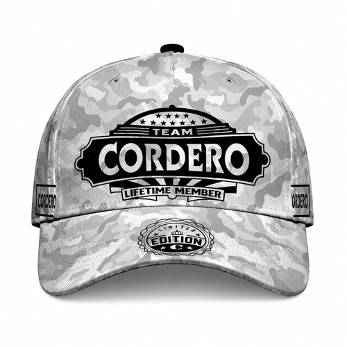 CORDERO TC01 HH79 Team Your Name Hat, Personalized Camo Baseball Cap, Custom Family Gift, Gift for Him Her