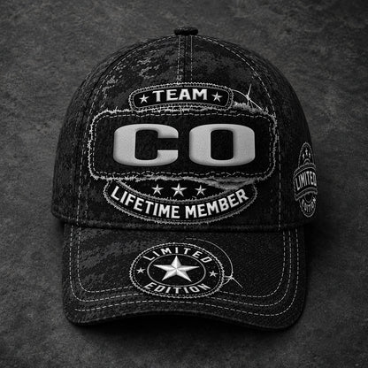 CO TC03 HH79  Personalized Black Camo Baseball Cap, Custom Name Family Hat