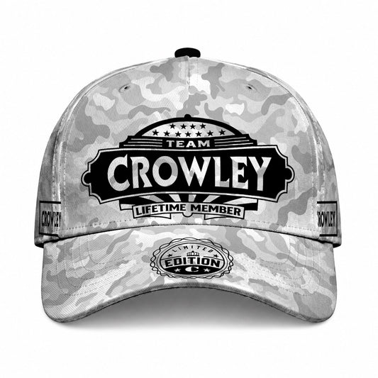 CROWLEY TC01 HH79 Team Your Name Hat, Personalized Camo Baseball Cap, Custom Family Gift, Gift for Him Her