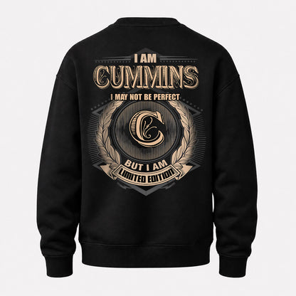 CUMMINS 2K-101–Personalized Name Quote Apparel “I Am NAME May Not Be Perfect But I Am Limited Edition”