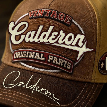 CALDERON TC02 HH79  Personalized Name Baseball Cap, Vintage Retro Hat, Custom Gift for Him & Her