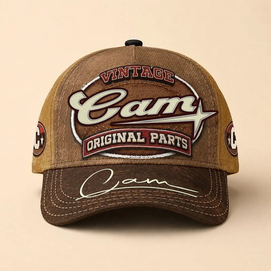 CAM TC02 HH79  Personalized Name Baseball Cap, Vintage Retro Hat, Custom Gift for Him & Her