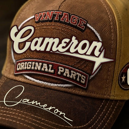 CAMERON TC02 HH79  Personalized Name Baseball Cap, Vintage Retro Hat, Custom Gift for Him & Her